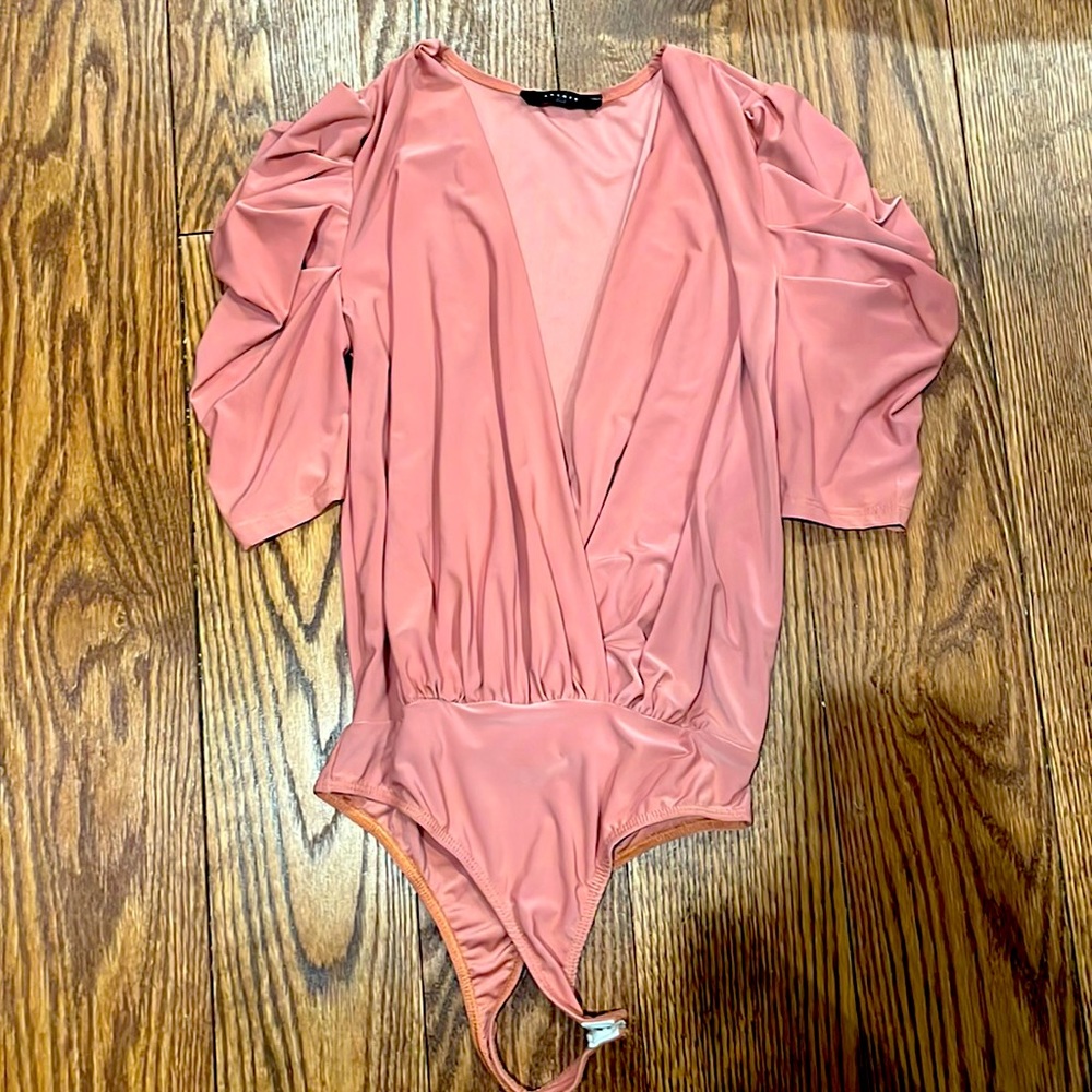Blush fancy sleeves bodysuit